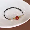 Estilo Xiaohongshu novo estilo chinês pulseira trançada com fecho de segurança 2023 novo cabeça de gato estilo requintado joia de mão para namoradas