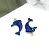 Versión Coreana Lindo Océano Colorido Delfín Acero Inoxidable Esmalte Joyería Accesorios Colgante Collar DIY Colgante para Llavero