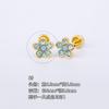 Acero titanio 316L chapado en oro cobre micro-incrustado circonio arete para cartílago de la oreja circonita verde arete para la oreja Europeo y Americano Comercio exterior transfronterizo perforación arete para cartílago de la oreja