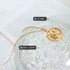 Collar romántico de estrella y luna con circonita, combinable con todo, no se decolora, diseño europeo y americano, cadena para clavícula de acero de titanio chapado en oro con colgante de marca redondo