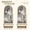 Espejo de Acero Inoxidable para Tienda de Ropa, Espejo de Cuerpo Entero, Espejo de Pie, Espejo de Vestir Móvil para el Hogar, Espejo Grande para Vestir, Adelgazante y Embellecedor