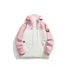 Chaqueta funcional con capucha para exteriores, unisex, diseño moderno color-block, a prueba de viento e impermeable, prenda exterior elegante y versátil