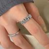 Anillo de diseño de nicho con cara sonriente cuadrada, estilo retro desgastado, para mujer, con personalidad, combinable y de alta gama.