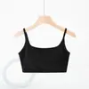 Camisola corta de cuello en U de Lyocell con copas incorporadas para mujer, adecuada para el verano, Top de tubo blanco
