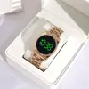 Reloj con correa de acero y metal coreano de gran venta en 2021, reloj electrónico LED de moda para parejas, venta al por mayor.
