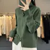 Abrigo casual de moda con cuello alto para mujer 2023 nuevo tejido cárdigan con doble cremallera estilo coreano suéter suéter top