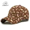 Boné de Baseball Estampado Novo Estilo Primavera e Verão para Mulheres, Boné de Baseball Floral Versátil Moda Coreana, Chapéu de Proteção Solar para Exterior