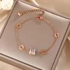 Pulsera de Acero de Titanio de Moda Europea y Americana para Mujer, de Lujo Ligero de Alta Gama, con Diamantes Ins, Cintura de Hombre Pequeña, Pulsera Simple Personalizada, Joyería de Mano