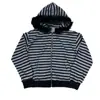 Otoño e Invierno Nuevo Gótico Harajuku Ins Moda High Street Punk Raya Cremallera Con Capucha Sudadera Y2K Ropa Transfronteriza