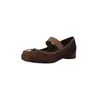 Zapatos Mary Jane Artísticos con Lazo para Ballet 2026 Otoño Gamuza de Oveja Tacón Bajo Grueso Punta Redonda Piel Genuina Zapatos para Mujer