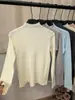 Suéter básico de punto de manga larga con cuello medio para mujer, nuevo estilo otoño/invierno, adelgazante y versátil, top de moda, talla única