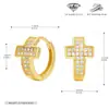 Pendientes de Plata de Ley S925 al por Mayor Cruz Completa de Diamante Tachuelas de Circonita Suministro Exclusivo Transfronterizo En Stock