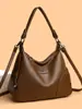 Bolso Transfronterizo de Piel Suave para Mujer de Mediana Edad, Bolso de Mamá, Nuevo Modelo 2026, Bolso de Hombro Simple y Elegante, Bolso Cruzado de Gran Capacidad para Viajes Diarios