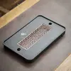 Bandeja de Chá Minimalista em Madeira Maciça Imitando Pedra Preto Dourado, Mesa de Chá Doméstica Cerâmica de Uso Duplo Armazenamento e Drenagem de Água, Bandeja para Preparo Seco, Pequena Bandeja de Chá