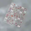 Pegatinas para Uñas con Lazo Estilo Ballet Francés con Corazón Dorado en Relieve 3D Decoración de Uñas de Temperamento Suave Venta al por Mayor
