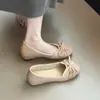 Primer Encuentro Temporada Lazo Suave Patchwork Aumento Oculto Zapatos Planos de Ballet Estilo Nuevo Primavera y Otoño Zapatos Elegantes Individuales para Mujeres de Baja Estatura