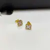 "Serie Hierba de la Suerte" Pendientes de Moda y Frescos Verde Perla Negra Roja Dorada Nicho Simples y Versátiles Modelo Más Vendido