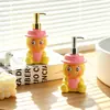 Frasco dispensador de sabão em formato de bebê fofo de desenho animado, frasco refil para desinfetante de mãos, frasco refil de loção para banheiro fofo tipo pump