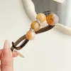 Pinza para el Cabello Sencilla de Verano que No Tuerce el Cabello para Mujeres con Cabello Grueso, Pasador de Perlas de Pedrería de Alta Gama