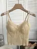 Nuevo camisón de encaje estilo francés con copas incorporadas, capa base sexy, hermoso camisón de espalda con sujetador integrado