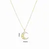 Collar de Cobre Arvaleff Serie Luna Flor de Diamante Microincrustada Cadena para Clavícula Oro de 18 Quilates Circonita con Diamantes Venta al por Mayor Transfronteriza