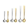 Nova Mini Colher Redonda de Aço Inoxidável 304 Colher de Sal 9cm Colher de Tempero Doméstica Cabo Durável Colher Medidora de Pó Medicinal
