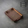 Bandeja de té de ratán macizo, bandeja de madera para hotel, bandeja rectangular de bambú para servir tazas de té estilo americano para el hogar, vintage