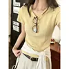 Camiseta casual rosa de manga corta estilo coreano para mujer, nueva de verano 2026, corte ajustado, top favorecedor y elegante para mujeres petite