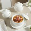 Taza de estofado de alta gama para hotel, agua estofada, uso doméstico y comercial, cerámica, para una persona, con tapa, taza pequeña para sopa, taza para nido de pájaro, olla de estofado, venta al por mayor