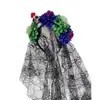 Nueva Diadema de Cabeza de Calavera para Halloween Velos de Encaje de Caléndula Europeos y Americanos Chal Diadema de Fiesta Tocado del Día de Muertos
