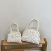 Bolsa Transversal Estilo Coreano Ins com Estampa de Bolinhas para Mulheres, Bolsa de Ombro Fashion Lace Niche, Bolsa de Mão Doce com Laço