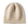 Cachemira 2026 Otoño/Invierno Nuevo Estilo para Mujer de Gama Alta Color Sólido Hueco Doble Capa Gorro de Punto Cálido Moda Cubre Cabeza