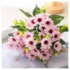 Flores pequeñas tipo margarita margaritas africanas flores artificiales arreglos florales de manzanilla ásteres holandeses flores de seda fábrica venta al por mayor al por menor