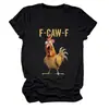 Amazon Ebay Estación Independiente Divertida e Interesante Camiseta de Manga Corta con Cuello Redondo para Mujer F-Caw-F Pollo Sorpresa Camiseta Interior