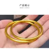 Pulseras Tradicionales Hechas a Mano Estampadas al por Mayor de Fábrica para Mujeres, Chapadas en Oro Arena Vietnamita con 24K, Anillos Lisos Sólidos, Apilables para Bodas