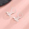 Pendientes de aro con estrella mate incrustada de diamantes, modernos, geniales, de moda, universo, planeta, pendientes creativos de meteorito de circón