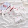 Ropa interior transpirable de color rosa con estampado floral de cintura media, estilo japonés, lindo y dulce, cómodo, para estudiantes, shorts tipo triángulo 910