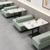 Cabine de Loja de Chá com Leite Área de Descanso com Sofá Conjunto de Mesa e Cadeiras para Negociação Conjunto de Jantar para Restaurante Ocidental Mesa e Cadeiras para Negociação em Arte de Ferro