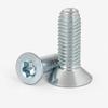Tornillo de Máquina Plano de Acero al Carbono de Alta Resistencia, Cabeza Avellanada Phillips Triángulo, Auto-Bloqueante, Zinc Azul-Blanco, Din7500 M3M4M5-M8