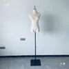 Vestido de noiva de veludo damasco modelo expositor para vitrine de loja de roupas femininas manequim de meio corpo ajustável suporte feminino