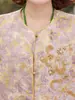 Colete de Primavera 2026 para Mulheres de Meia-Idade, Novo Estilo Chinês Fino Fashionável Redutor de Idade, Conjunto Elegante de Duas Peças