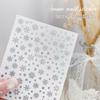 Adesivos de floco de neve de unha de celebridades on-line, relevo dourado, tridimensional, ouro branco e prata, fototerapia de unha de Natal, decalques decorativos, novo