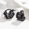 Pendientes de Hebilla para Oreja Cuadrados de Circonita Negros de Doble Cara de Moda Geniales Transfronterizos Explosivos para Mujer Nueva Moda Lujo Ligero Sensación de Alta Gama