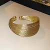 Pulseira Aberta Multi-Camadas Banhada a Ouro Real Moda Europeia Americana Pulseira de Luxo Leve Nicho High-End Joia de Mão Atacado Mulheres