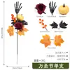 Arreglos de Flores Artificiales de Halloween, Manos de Calavera, Calabazas, Decoraciones de Hojas de Arce, Decoraciones para Fiestas de Halloween, Arte Floral Artificial al por Mayor