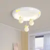 [Wow] Lámpara de Techo de Resina Estilo Crema Cálida Bola Colgante Creativa de Corona Lámpara de Protección Ocular para Habitación Infantil