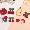 Nuevo Parche de Tela de Flor de Cerezo Roja de Dibujos Animados Lindo Accesorios Pasadores Hechos a Mano DIY Zapatos y Sombreros Accesorios para Ropa