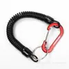 Estoque Atacado Fivela de Arame de Aço Mosquetão Plano Cordão Alicate de Pesca Chaveiro Corda Elástica Alça Retrátil para Celular