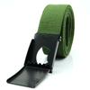 Cinturón de entrega de una pieza para exteriores hebilla militar cinturón de lona de algodón para hombre y mujer cinturón para pantalones de entrenamiento militar para estudiantes hebilla lisa