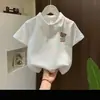 Camisas tipo Polo de Verano para Niños y Niñas, Tops de Algodón Puro de Manga Corta, Camisetas con Cuello de Solapa, Ropa Infantil Moderna Estilo Coreano, Camisetas Finas como Capa Base
